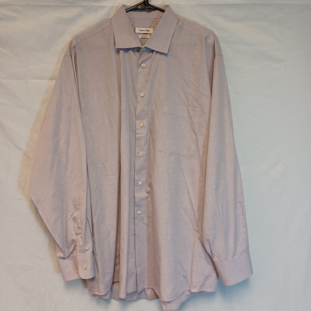 Mens Calvin Klein Slim Fit Long Sleeve Shirt 18 Neck 34/35 Chest Regular Fit